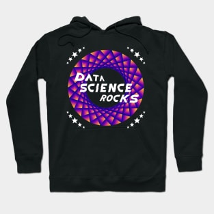 Data Science Rocks | Retro Racing Stars Logo Yellow Red Blue Hoodie